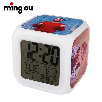 Sublimation Blank Desk Clock Led Digital Alarm Clock Wireless Charger Digital Alarm Table Clock